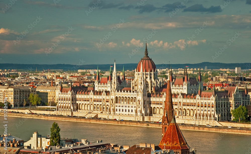 Nice view on the city of Budapest, Hungary.
