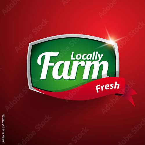 Farm food label, badge or seal