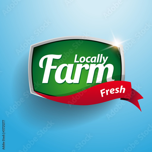 Farm food label, badge or seal
