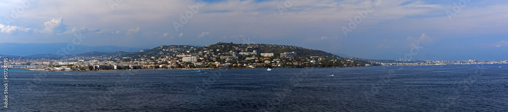 Panoramic views of the coastline of Cannes