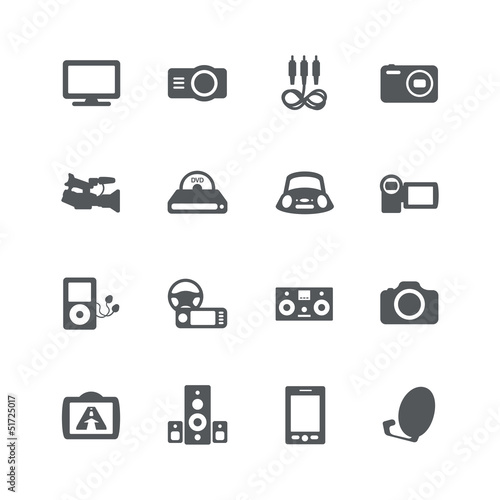 Electronics icons set
