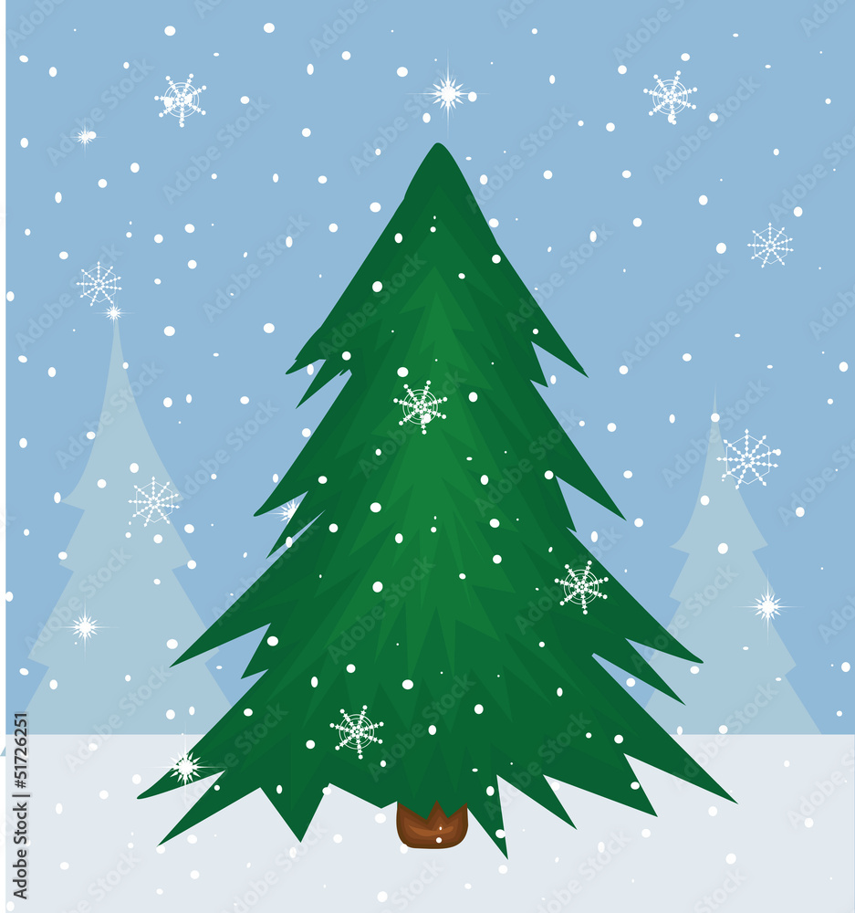 vector christmas tree illustration