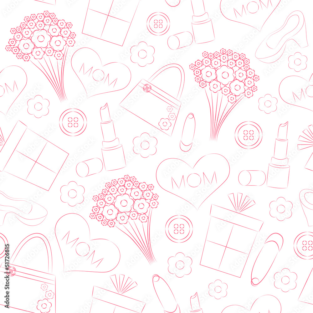 Seamless Patterns for Mothers Day celebration.