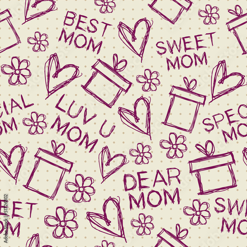 Seamless Patterns for Mothers Day celebration.