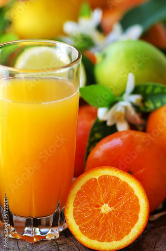 Fototapeta Naklejka Na Ścianę i Meble -  Glass of natural orange juice