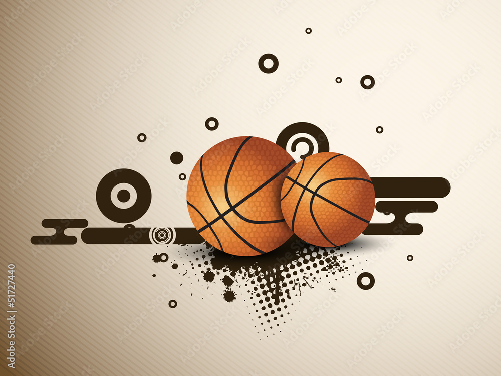Illustration of a basketballs on  abstract grungy background. EP