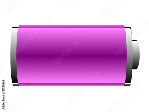 battery of pink color on a white background