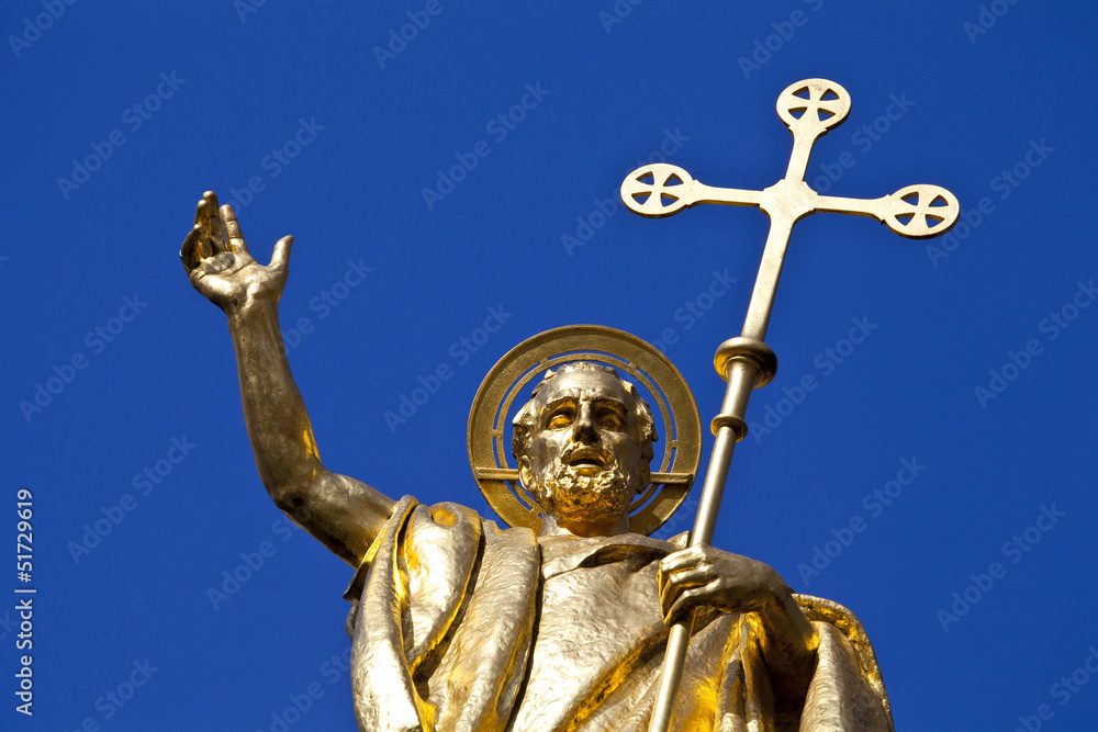 Obraz premium Saint Paul Statue at St. Pauls Cathedral in London