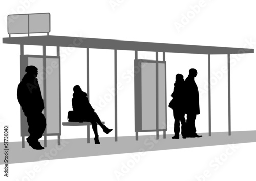Bus stop people