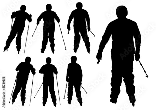 Skates with sticks