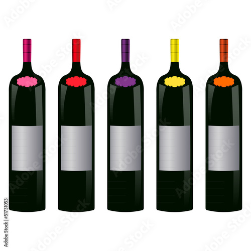 five bottles of wine