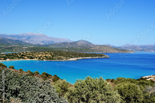 Calm harbor with blue water, Crete, Greece