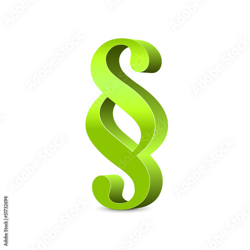 Paragraph – 3D Paragraphenzeichen in grün