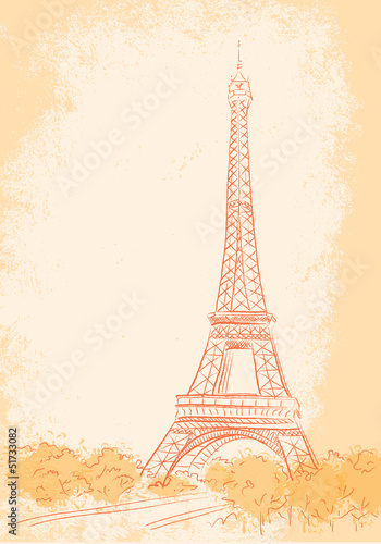 Fototapeta Naklejka Na Ścianę i Meble -  Paris, background with the Eiffel tower