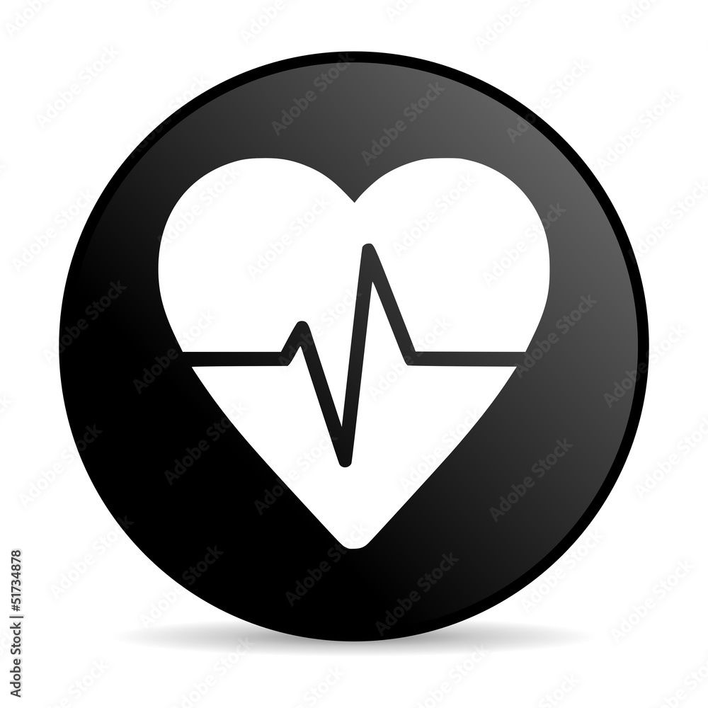cardiogram black circle web glossy icon cardiogram black circle web glossy icon