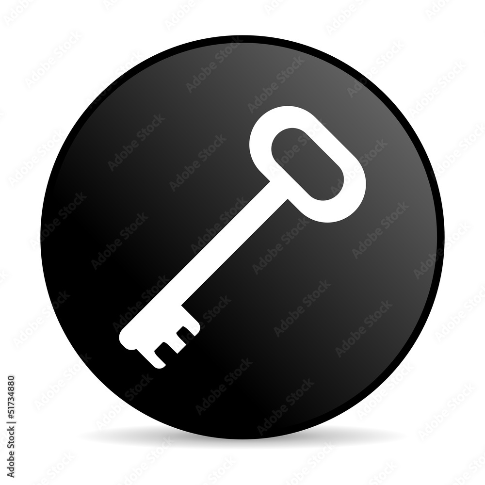 key black circle web glossy icon key black circle web glossy icon