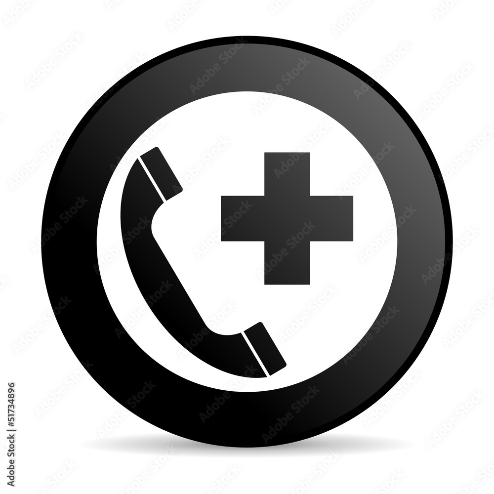 emergency call black circle web glossy icon emergency call black circle web glossy icon