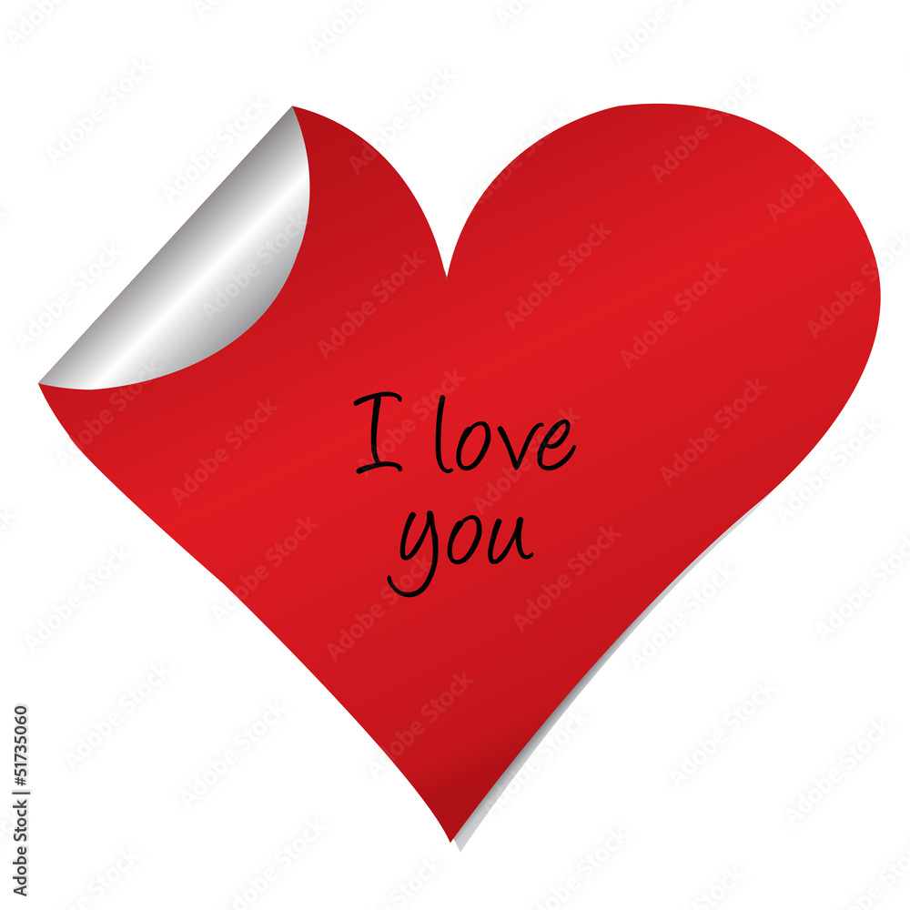 Heart sticker with i love you text Heart sticker with i love you text
