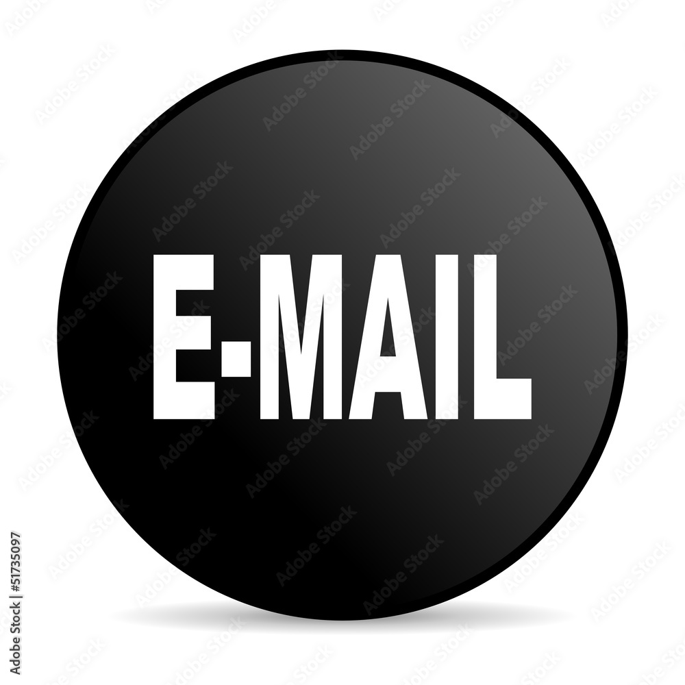 mail black circle web glossy icon