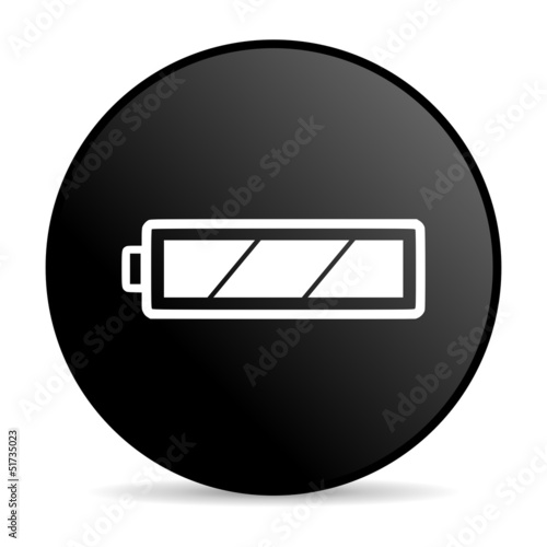 battery black circle web glossy icon