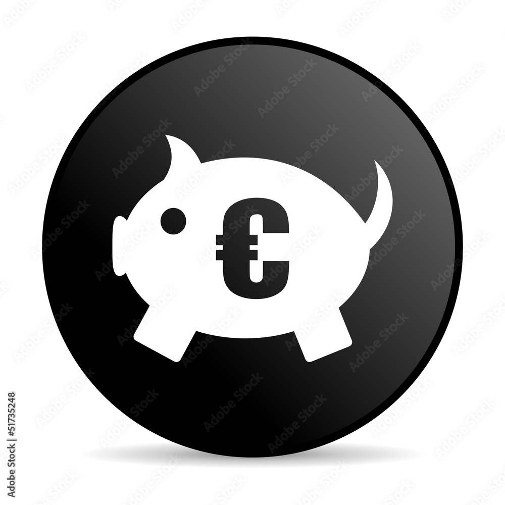 piggy bank black circle web glossy icon piggy bank black circle web glossy icon
