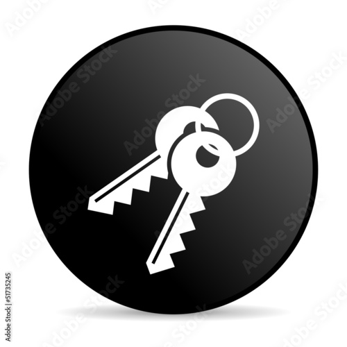 Fototapeta Naklejka Na Ścianę i Meble -  keys black circle web glossy icon