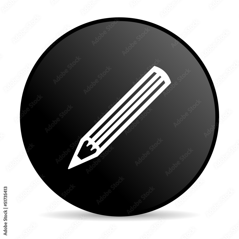 pencil black circle web glossy icon pencil black circle web glossy icon