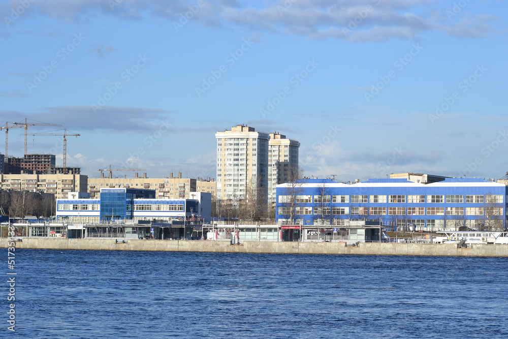 Fototapeta premium Bank of the river Neva on the outskirts of St. Petersburg