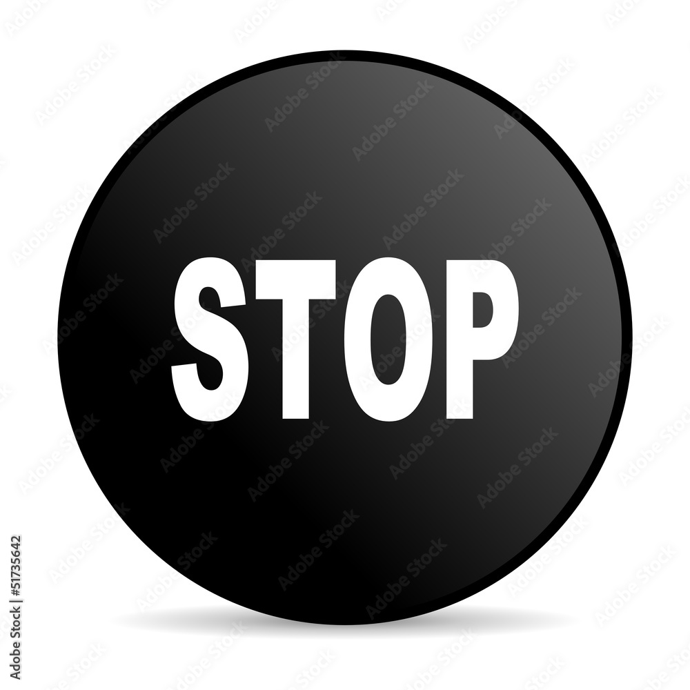 stop black circle web glossy icon stop black circle web glossy icon