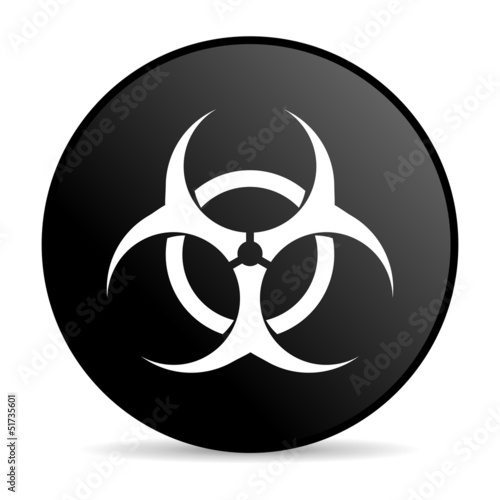 virus black circle web glossy icon