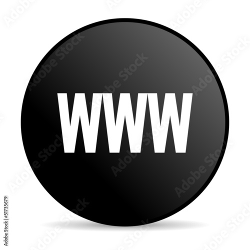 Free Download www black circle web glossy icon - GFXLoad