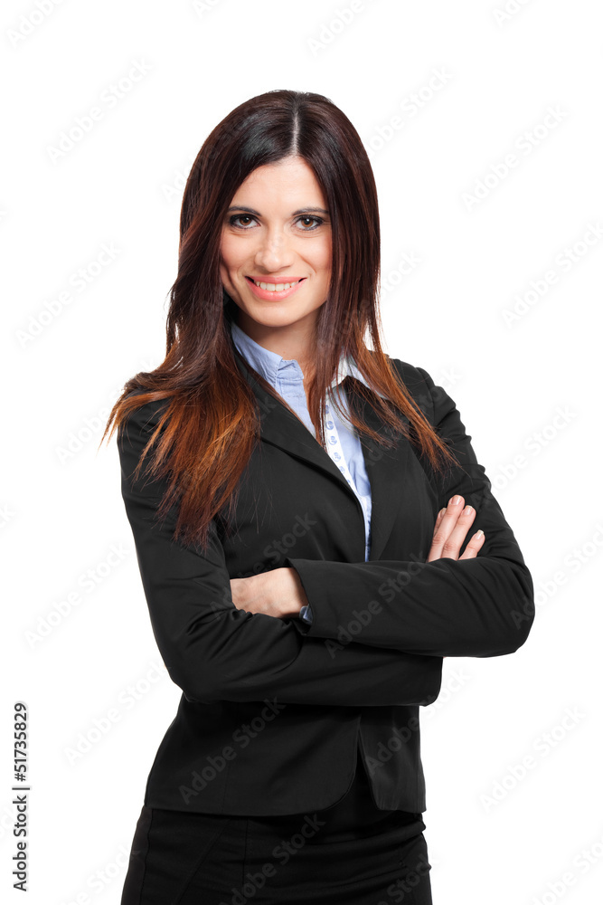 Smiling businesswoman isolated on white Smiling businesswoman isolated on white