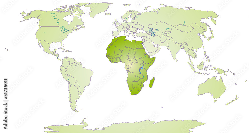 Landkarte von Afrika und der Welt