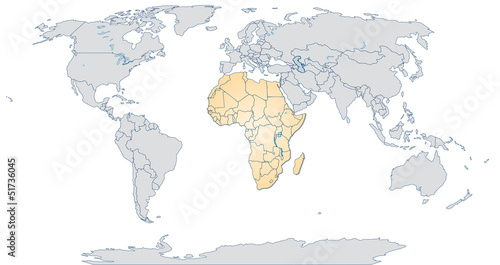 Landkarte von Afrika und der Welt