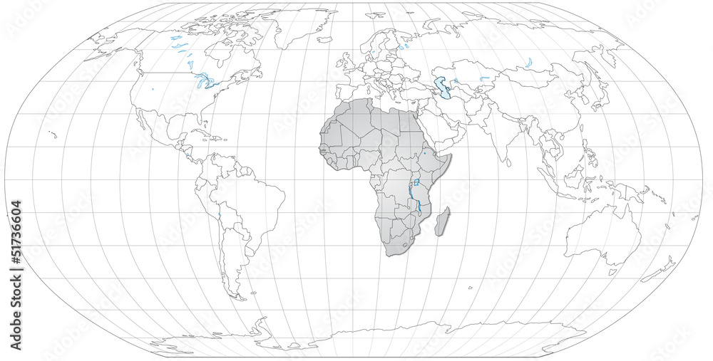 Fototapeta premium Landkarte von Afrika und der Welt