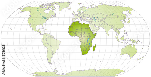 Landkarte von Afrika und der Welt