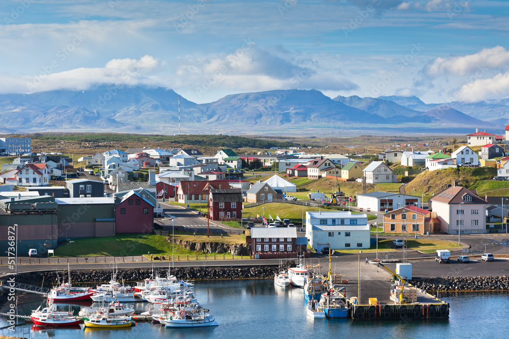 The town of Stykkisholmur, the western part of Iceland