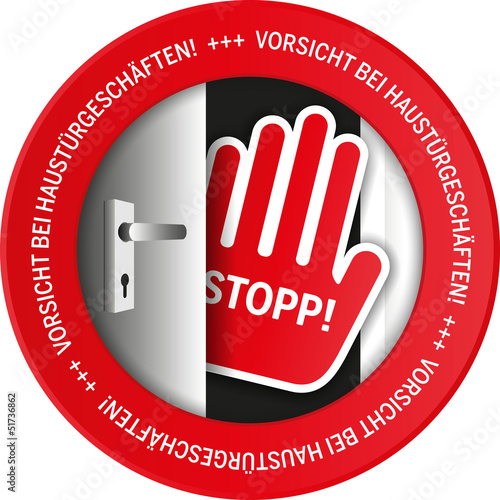 Button Warnung Haustürgeschäfte