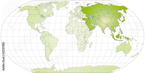 Landkarte von Asien und der Welt