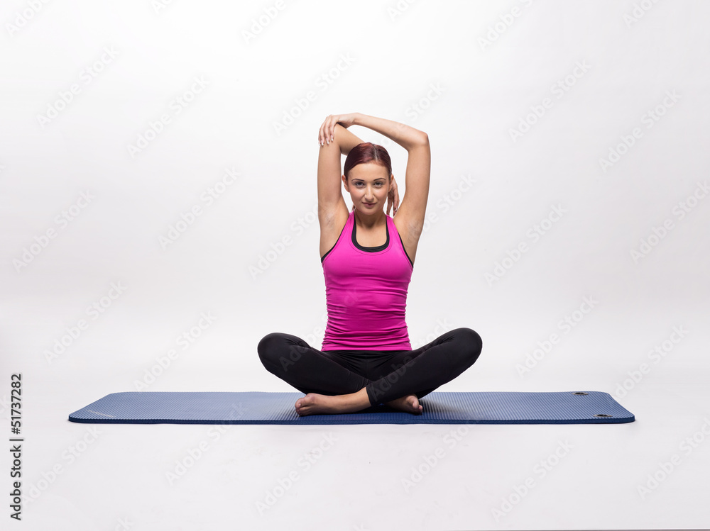 Fototapeta premium Stretching Yoga Frau