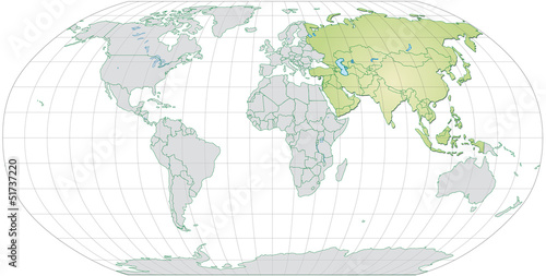 Landkarte von Asien und der Welt