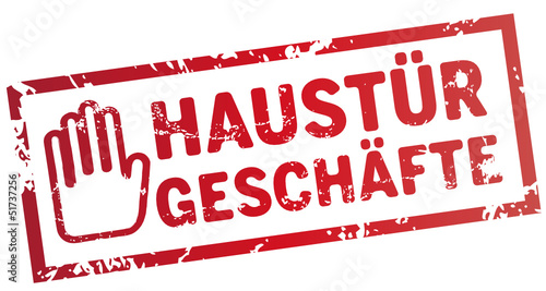 Stempel achtung haustürgeschäfte