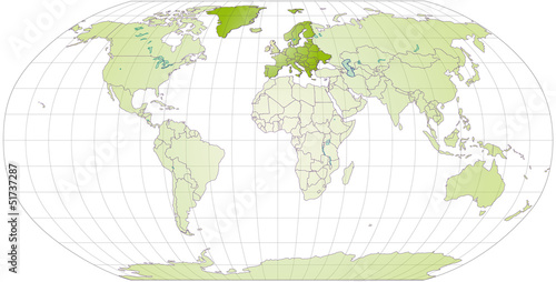 Landkarte von Europa und der Welt