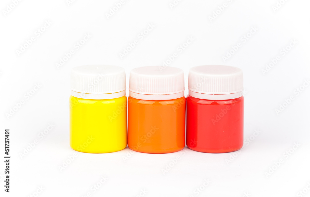 Colorful paints isolated on a white backgrounds Colorful paints isolated on a white backgrounds