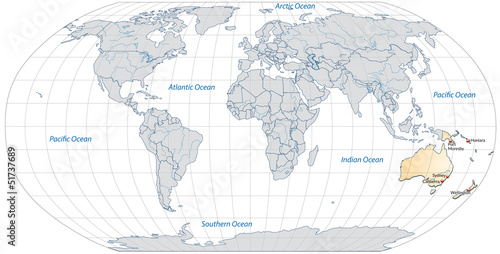 Karte von Australien Ozeanien und der Welt