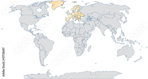 Landkarte von Europa und der Welt