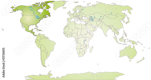 Landkarte von Nordamerika und der Welt