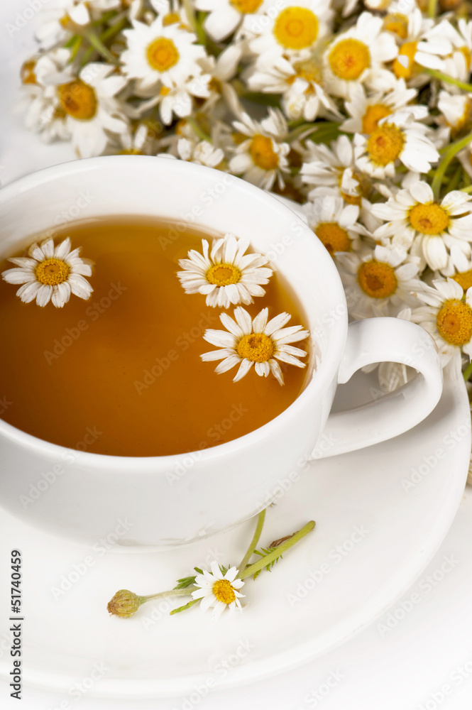 Chamomile tea with chamomile flower Chamomile tea with chamomile flower