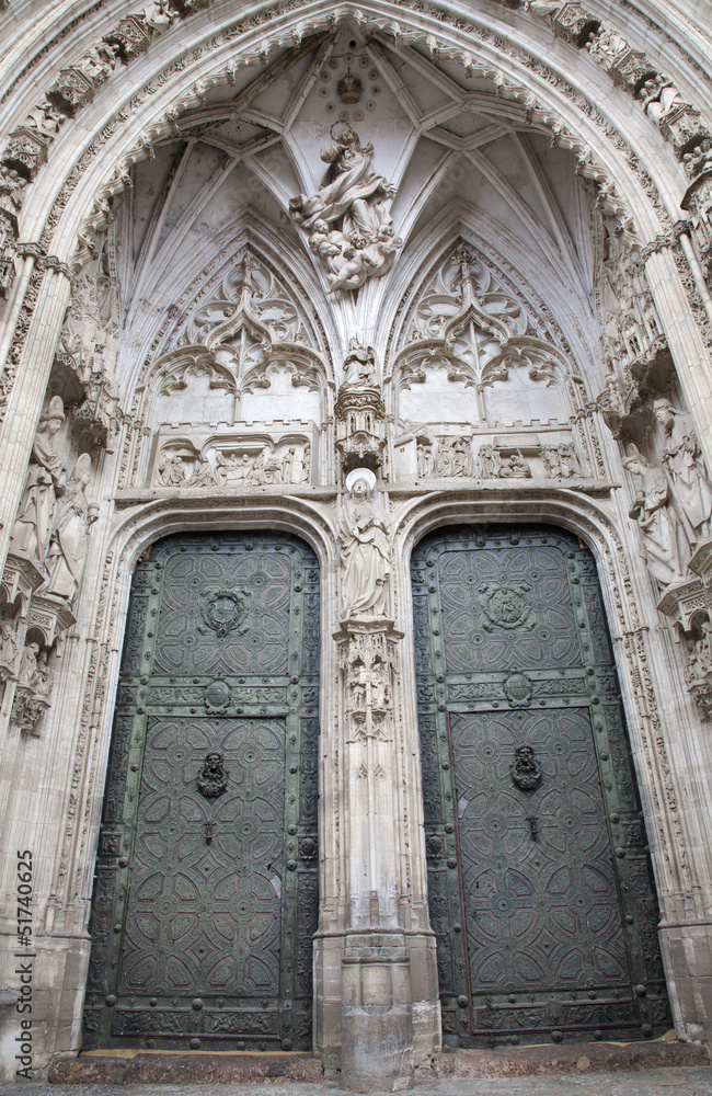 Toledo - South gothic portal of Cathedral