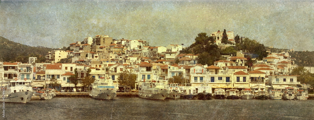 Vintage photo of Skiathos, Greece